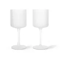 Ferm Living Ripple valkoviinilasi 26 cl 2-pakkaus Frosted