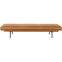 Muuto Outline daybed, konjakki nahka - musta