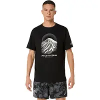 Asics Men's Fujitrail Logo Short Sleeve Top Performance Black/Cream/Carbon Lyhythihainen treenipaita L