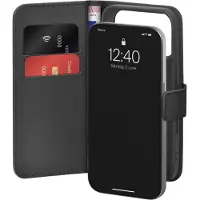 Puro iPhone 17 Pro lompakkokotelo, jossa on 2 korttipaikkaa - musta