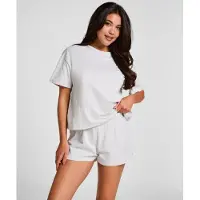 Hunkemoller Pyjamashortsit vaaleansininen / vaaleanharmaa