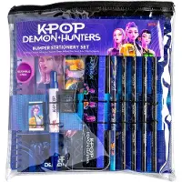 Euromic Kpop Demon Hunters Skrivesæt,A5 Notesbog,Metal Penalhus - Purple - ONE SIZE
