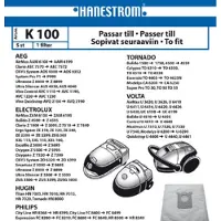 Hanestroem – Vacuum cleaner bags K100 fits: AEG / ELECTROLUX / HUGIN / PHILIPS / VOLTA