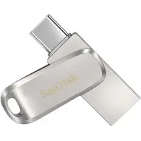 SanDisk 512GB Ultra Dual Drive Luxe, 3.2 Gen1 USB-A+C -muistitikku, 400 MB/s, hopea