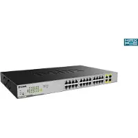 D-Link – Verkkokytkin, 24xRJ45, 2xSFP, Gigabit, PoE, 370W, harmaa (DGS-1026MP)