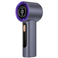 Mtp Products LED-näytöllä varustettu kädessä pidettävä tuuletin, 100 nopeusasetusta ja Type-C-lataus - 3000mAh - harmaa