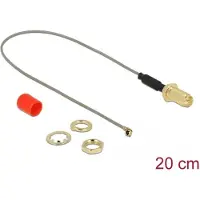 DeLOCK – Antenna cable RP-SMA bulkhead to I-PEX MHF I 20 cm ferrite, 10 mm thread (89831)