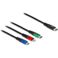 DeLOCK – USB Charging Cable 3 in 1 USB Type-C to Lightning / Micro USB / USB Type-C 1 m (86596)