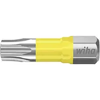 Wiha 41593, Pora, 25 mm, Kromi-vanadiiniteräs (Cr-V), Kuusikulmainen varsi, Ruostumaton teräs, Keltainen, 5 kpl