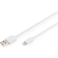 Digitus DB-600106-020-W, 2 m, Lightning, USB A, Uros, Uros, Valkoinen