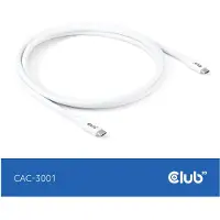 Club 3D USB4-C -kaapeli, 20 Gbps, 4K60Hz, PD3.1 240W 48V 5A, 2m, valkoinen