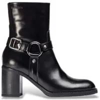 Wonders for woman. I-9204_2763_5792 Leather Ankle Boots Stud 04 Black (41), 5 to 8 cm, Zip, Casual