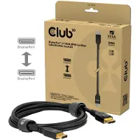 Club 3D DisplayPort 2.1 -kaapeli, jossa HDR, 240 Hz, Braided, 2 m, musta
