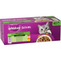 Whiskas Tasty Mix Chef’s Selection in Sauce, Kissan märkäruoka, Adult, 40 x 85 g