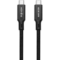 NÖRDIC 2m USB4 USB-C - C nylon punottu kaapeli PD3.1 240W 40G 8K60Hz 4K144Hz musta
