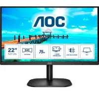 AOC B2 22B2H tietokoneen litteä näyttö 54,6 cm (21.5') 1920 x 1080 pikseliä Full HD LED Musta (22B2H)