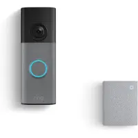Ring akku video-ovikello & soittokello Retinal 2K & Chime (täplikäs harmaa)