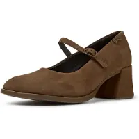 Camper for woman. K201799-008 Kora brown leather shoes (36), 5 to 8 cm, Buckle, Casual