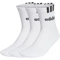 Adidas Urheilusukat '3-Stripes Linear' musta / valkoinen