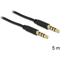 DeLOCK – Stereo Jack Cable 3.5 mm 4 pin male to male 5 m black (83438)