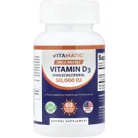 Vitamatic , Vitamiini D3, 50,000 IU, 60 Kasviskapselia