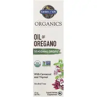 Garden of life , Organics, Oreganoöljy, Kaudelliset Kasteketju, Eteenpäin Vapaa, 1 fl oz (30 ml)