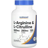 Nutricost , L-Arginiini & L-Sitruunahappo, 120 Pillereitä