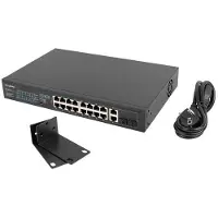 Lanberg Rack Switch 19 POE+ 16x 100MB /2X COMBO GIGABIT ETHERNET 250W - RSFE-16P-2C-250