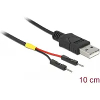 DeLOCK – USB-virtakaapeli Type-A uros > 2 x pinniotsake uros erillisellä virralla 10 cm (85400)