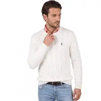 Ralph Lauren Cable-Knit Cotton Sweater - White - XXL