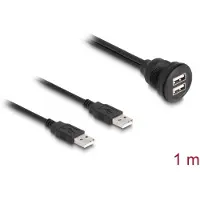 DeLOCK 88104, 2 x USB Type-A, 2 x USB Type-A, 1 m, Musta