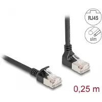 DeLOCK – RJ45 Network Cable Cat.6A S/FTP Slim 90° upwards angled / straight 0.25 m black (80285)