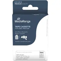MediaRange MRBTZ121, Musta läpinäkyvällä, Merkintänauha, Muovi, Brother, P-Touch 1000, 1010, 1080, 1090, 1260VP, 1280, 1280DT, 1290, 1750, 1830VP, 18R