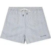 KnowledgeCotton Apparel Mid-Thigh Seersucker Swimshorts - Blue - XL