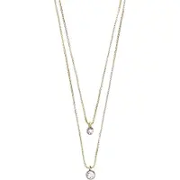 Pilgrim Lucia Recycled 2-In-1 Crystal Necklace - Gold - ONE SIZE