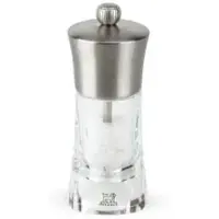 Peugeot Ouessant Salt Mill in Stainless Steel and Acrylic 14 cm