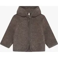 Huttelihut Villafleecetakki Merino + Korvat, Brown Melange, 68