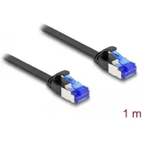 DeLOCK – RJ45 Flat Patch Cable plug to plug Cat.6A flexible 1 m black (80175)