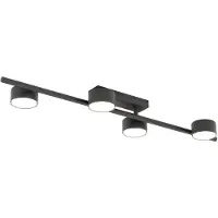 Emibig Kattokohdevalo Bet, pituus 80 cm, musta, metalli, 4-lamppuinen. Bet LIGHTING, himmennettävä, Musta, Olohuone/ruokailutila, Metalli, Moderni
