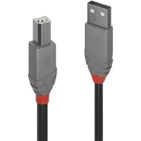 Lindy USB 2.0 -kaapeli, tyyppi A - B, 0,5 m, antrasiittilinjainen RAX111, 36671