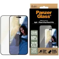 PanzerGlass iPhone 16 Plus/15 Plus EyeCare Ultra-Wide Fit EasyAligner Panssarilasi - musta reuna