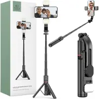 Tech-Protect L05S BLUETOOTH-SELFIEKEPPIJALKA JA LED-VALO MUSTA