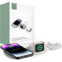 Tech-Protect QI15W-A32 3-in-1 taitettava magneettinen langaton laturi - MagSafe-yhteensopiva - harmaa