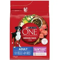 Purina One Adult Medium/Maxi Rich in Lamb with Rice, Koiran kuivaruoka, 2,5 kg