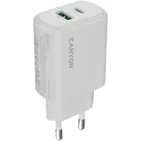 Canyon OnCharge 250 25W 1xPD 1xQC EU-seinälaturi, valkoinen