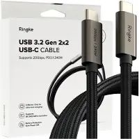 Ringke USB 3.2 GEN 2X2 TYPE-C -KAAPELI PD240W 100CM MUSTA