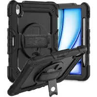 Tech-Protect iPad Air 11 2024/2025/2026 Solid360 -hybridikotelo ja hihna - musta
