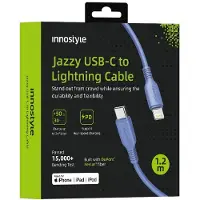 Innostyle JAZZY USB-C LIGHTNING MFI PIKALATAUSKAAPELI IPHONE KEVLAR 1M SININEN