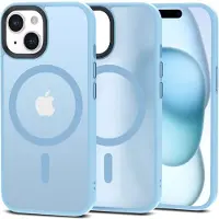 Tech-Protect iPhone 15 Magmat Kotelo - MagSafe-yhteensopiva - Sky Sininen / Läpikuultava