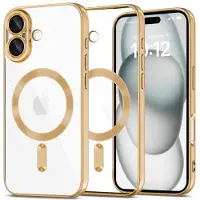 TechProtection iPhone 16 MagFlex -kotelo - MagSafe-yhteensopiva - Kirkas / Kulta
